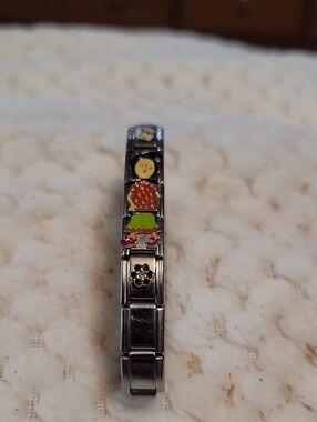 Italian Charm Bracelet with Colorful Enamel Girl Links